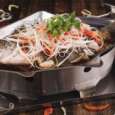 Steamed Fish Soy Sauce ငါးအခ်ိဳေပါင္း | SKY FOOD | yathar